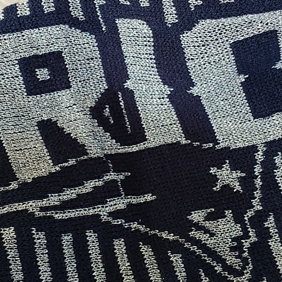 PATRIOTS Navy and Metallic Silver Patriots Scarf - Picture 7 of 8